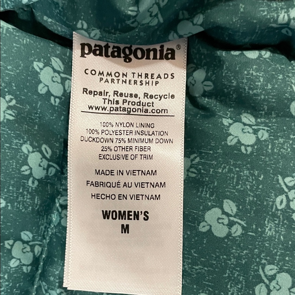 Patagonia women’s bivy hooded vest arbor green mustard size medium - Picture 6 of 8